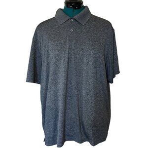 Men's HAGGAR Clothing Co. Dark Gray Polo Golf Shirt 100% Polyester Size Large